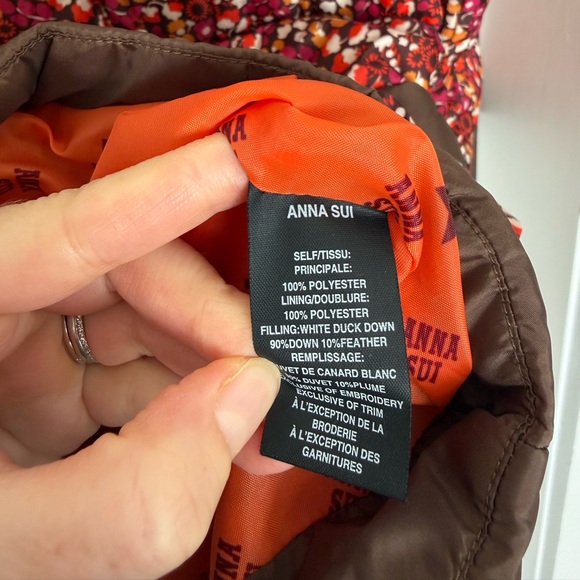 Anna Sui Anthropologie Pop-Pourri Posies Floral Puffer Coat Large - Picture 7 of 12